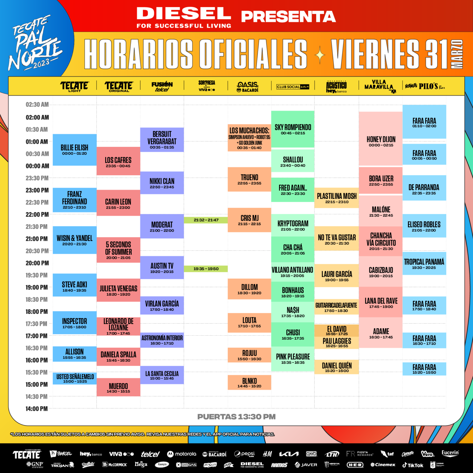 21 tour horarios